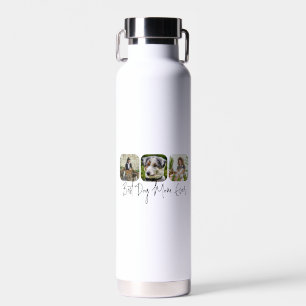 Best Dog Mum Ever - Custom 3-Photo Collage Water Bottle