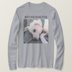 Best Dog Mum Ever Cute White Dog Wearing Scarf T-Shirt