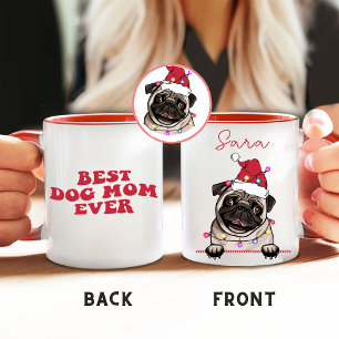 Best Dog Mum Ever Dog Personalised Christmas Gift Mug