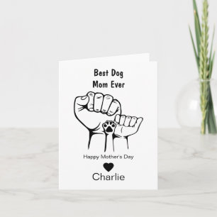 Best Dog mum ever fist bump Mother's day card