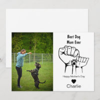 Best Dog mum ever fist bump mother's day card
