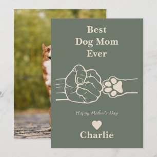 Best Dog mum ever fist bump Mother's day card