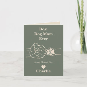 Best Dog mum ever fist bump Mother's day card