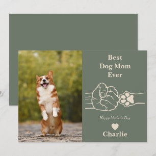 Best Dog mum ever fist bump mother's day card