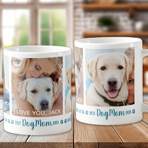 Best Dog Mum Ever Fun Teal 3 Photo Coffee Mug