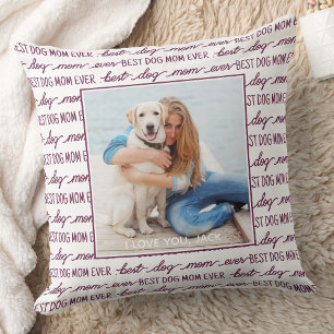 Best Dog Mum Ever Magenta Photo Cushion