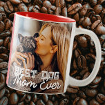 Best Dog Mum Ever Modern Custom Photo and Dog Name Two-Tone Coffee Mug<br><div class="desc">This simple and classic design is composed of serif typography and add a custom photo</div>