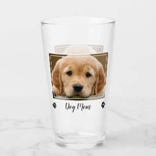 Best Dog Mum Ever- Mum Birthday Photo Cute Dog Mum Glass