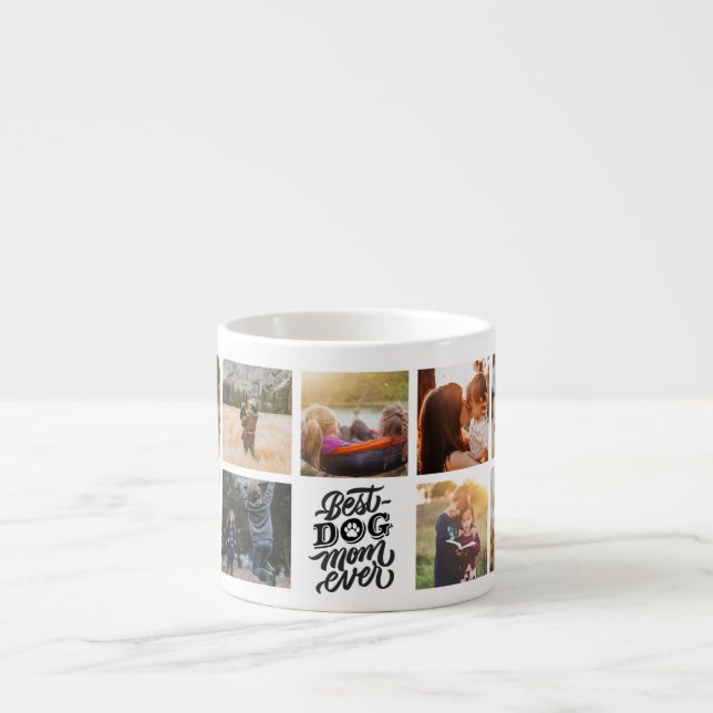 Best Dog Mum Ever Personalised Photo Collage Espresso Cup (Front)