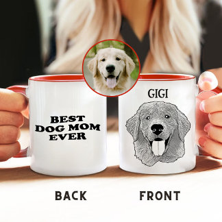 Best Dog Mum Ever Pet Personalised Hand Drawing Mug