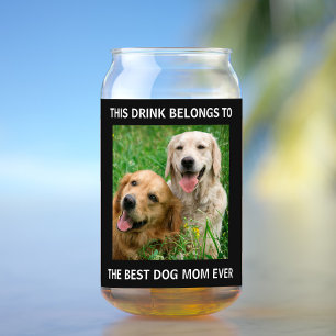 Best Dog Mum Ever Photo Black Can Glass