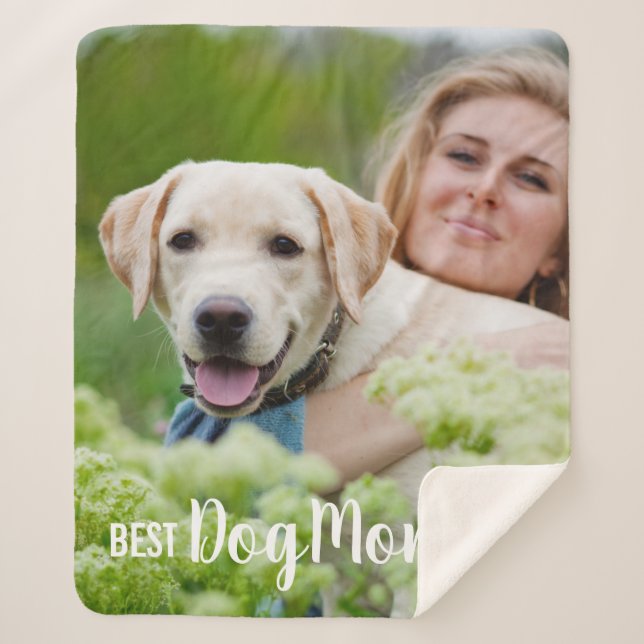 Best Dog Mum Ever Photo Sherpa Blanket (Front)