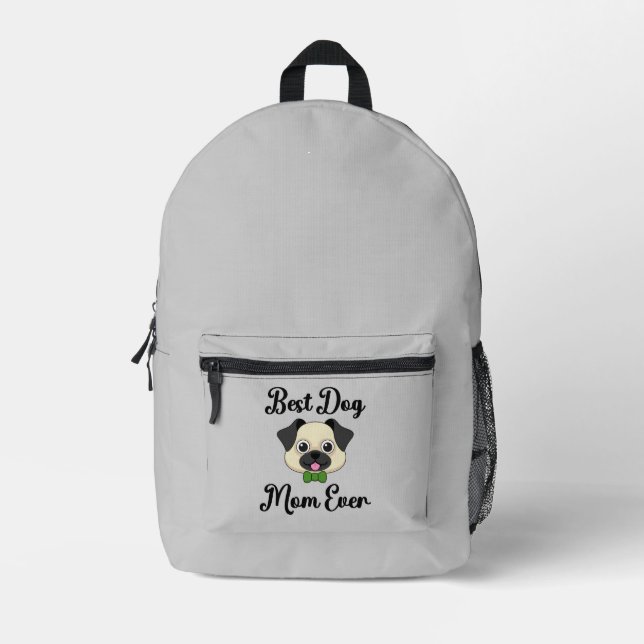 Best Dog Mum Ever Printed Backpack (Front)