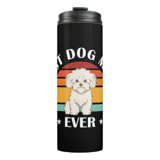 Best Dog Mum Ever Retro Vintage Bichon Frise Thermal Tumbler