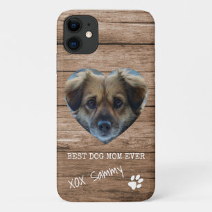 Best Dog Mum Ever Rustic Paw Print Photo Case-Mate iPhone Case