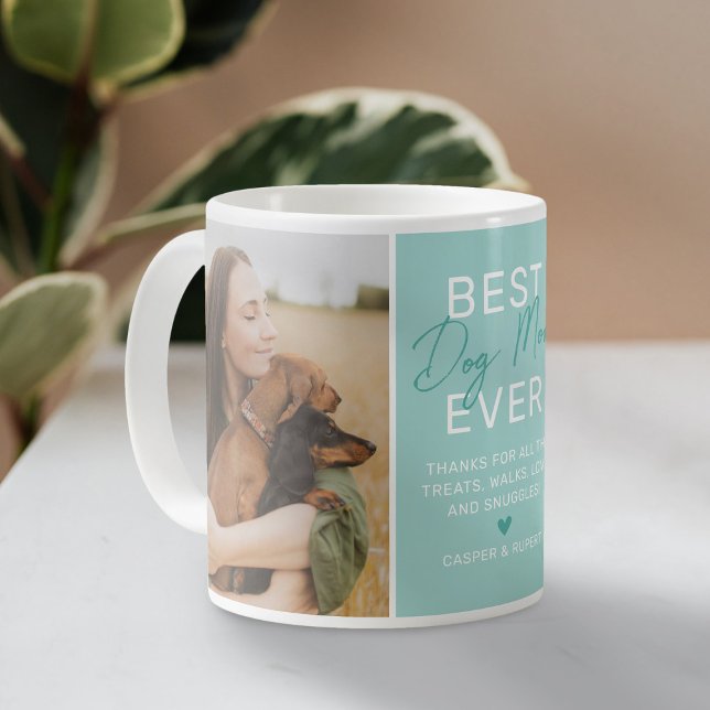 Best Dog Mum Ever Teal 2 Photo Coffee Mug (Creator Uploaded)