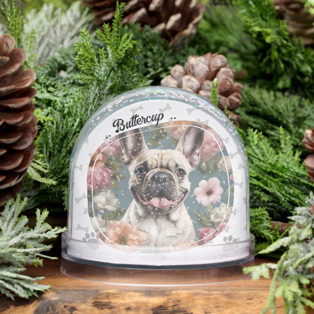 Best Dog Mum Ever Two Photo Snowglobe (Winter)