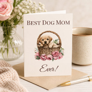 Best Dog Mum Ever Vintage Labrador Puppy Card