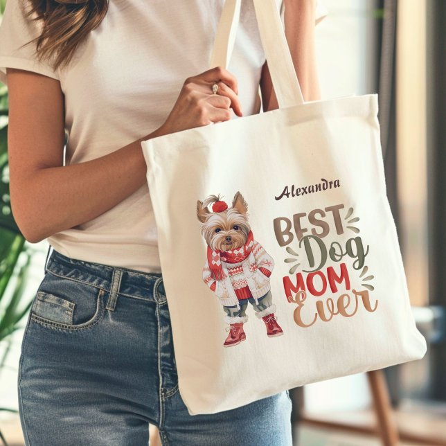 Best Dog Mum Ever Yorkie Custom Tote Bag (Creator Uploaded)