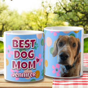 Best Dog Mum Gift - Floral Paw Print Mother’s Day Coffee Mug