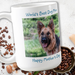 Best Dog Mum - Happy Mother's Day - Teal Pet Photo Coffee Mug