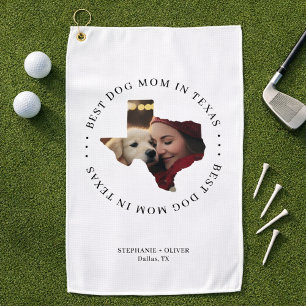 Best Dog Mum in Texas Personalised Photo Golf Towel