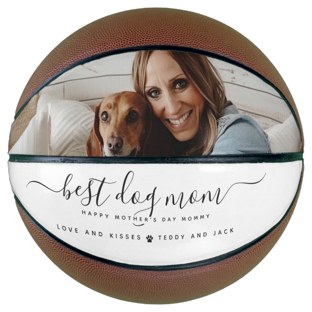 Best Dog Mum: Personalised Dog Photo Mother's Day Basketball (Front)