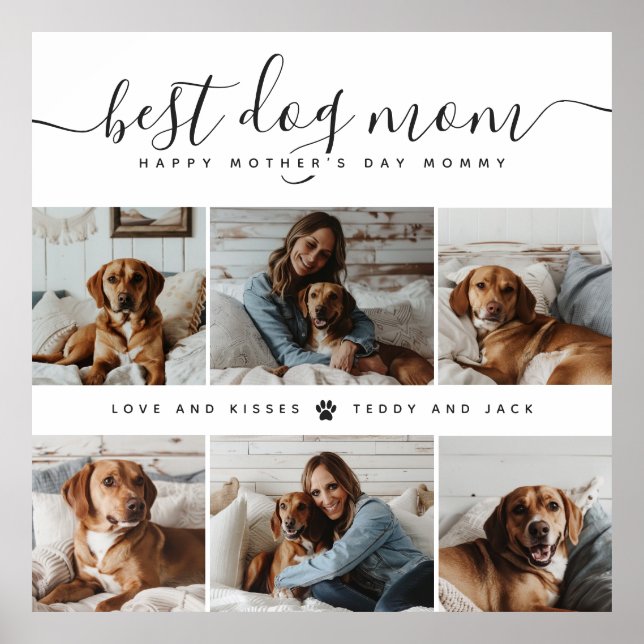 Best Dog Mum: Personalised Dog Photo Mother's Day Poster (Front)