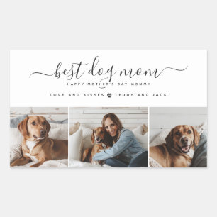 Best Dog Mum: Personalised Dog Photo Mother's Day Rectangular Sticker