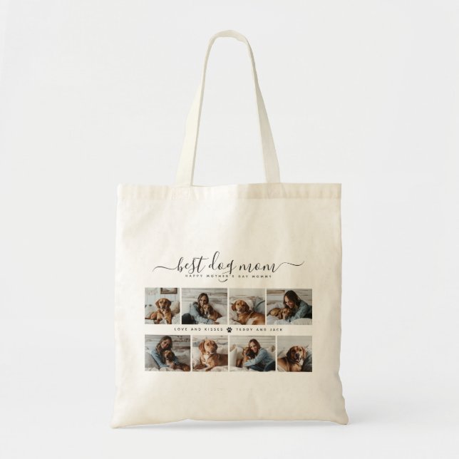 Best Dog Mum: Personalised Dog Photo Mother's Day Tote Bag (Front)