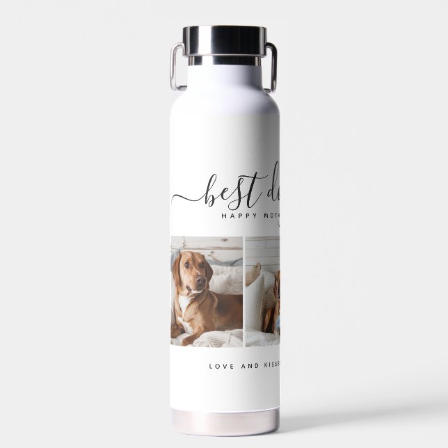 Best Dog Mum: Personalised Dog Photo Mother's Day Water Bottle (Front)