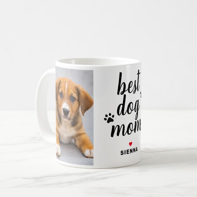 Best Dog Mum Personalised Mothers Day Pet Photo Coffee Mug (Front Left)