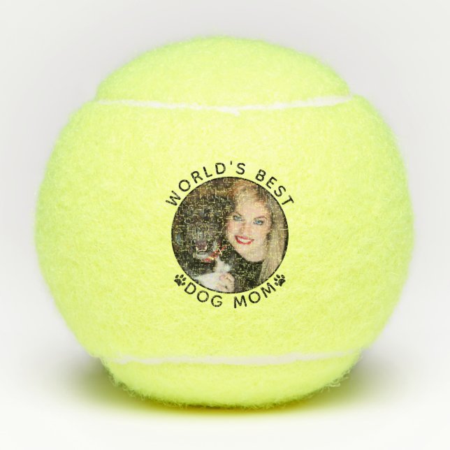 Best Dog Mum Personalised Photo Tennis Balls (Front)