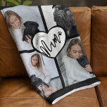Best Dog Mum | Photo Collage Fleece Blanket<br><div class="desc">This gorgeous photo collage dog mum pillow,  is perfect for mothers day and birthdays. The cushion features 4 of your favourite photos,  a heart and the template text 'BEST DOG MUM'. All font styles and colours can be changed by clicking on the customise further link after personalising.</div>