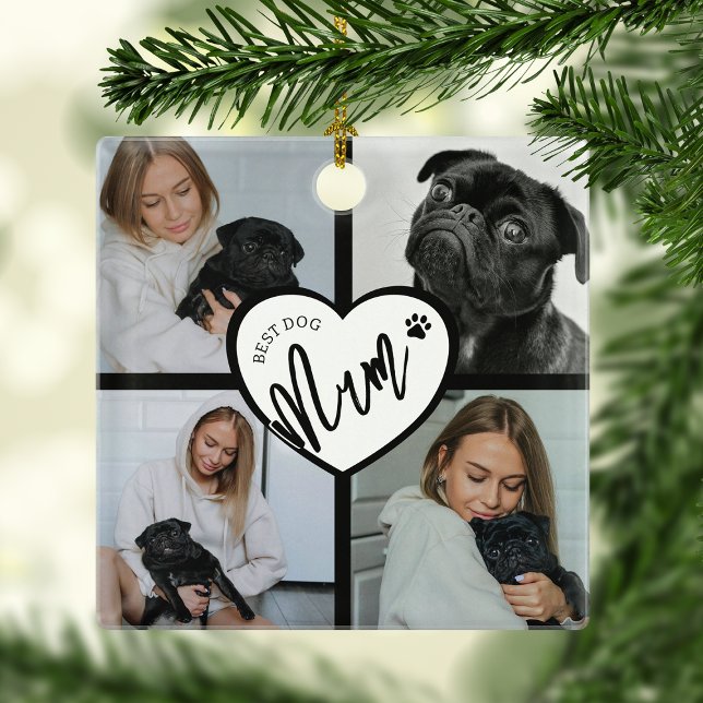 Best Dog Mum | Photo Collage Metal Tree Decoration (Creator Uploaded)