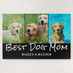 Best Dog Mum Photo Collage Name Jigsaw Puzzle