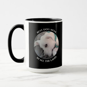 Best Dog Mum Photo of Cute White Puppy Dog Black Mug