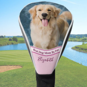 Best dog mum photo template golfer gift custom  golf head cover