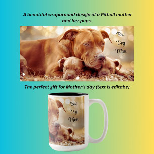 Best dog mum Pitbull Two-Tone Coffee Mug