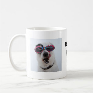 Best Dog Mum, Two Photo Handwritten Text Coffee Mug