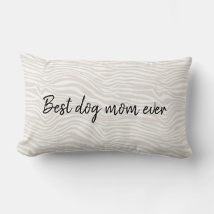 Best Dog Mum Zebra Print Lumbar Cushion