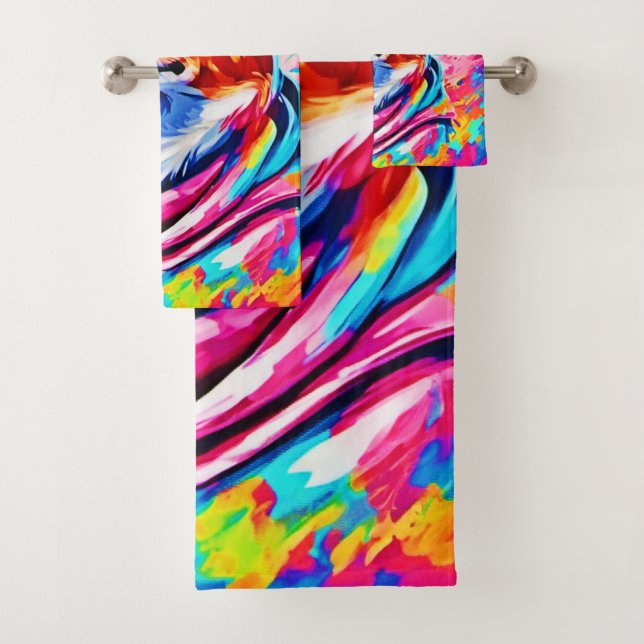 Best Dog Pet Paint Art Bath Towel Set (Insitu)