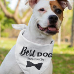 Best Dog pet wedding elegant black bowtie Bandana<br><div class="desc">This cute dog wedding bandanna is perfect to dress your puppy in style on your wedding day! It features a lovely elegant black bowtie with the caption "Best Dog",  and it's easily customisable with your pet's name by editing the template field.</div>