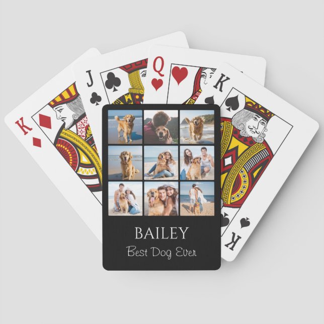Best Dog Photo Collage Personalised  Playing Cards (Back)