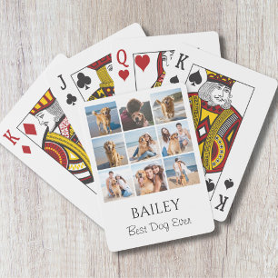 Best Dog Photo Collage Personalised  Playing Cards