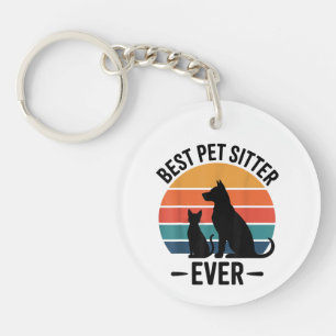 Best Dog Sitter Ever Funny Pet Care Gift Men Women Key Ring