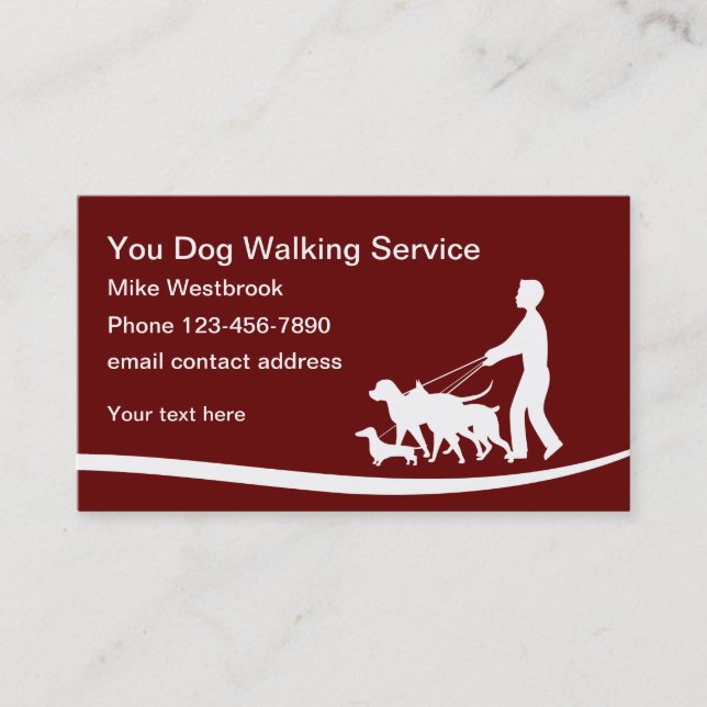 Best Dog Walking Service Simple Business Card (Front)