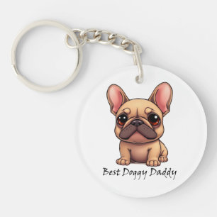 Best Doggy Daddy French Bulldog Pet Dog Animal Key Ring