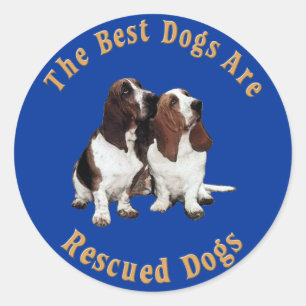 Best Dogs Are Rescued Basset Hound) Classic Round Sticker