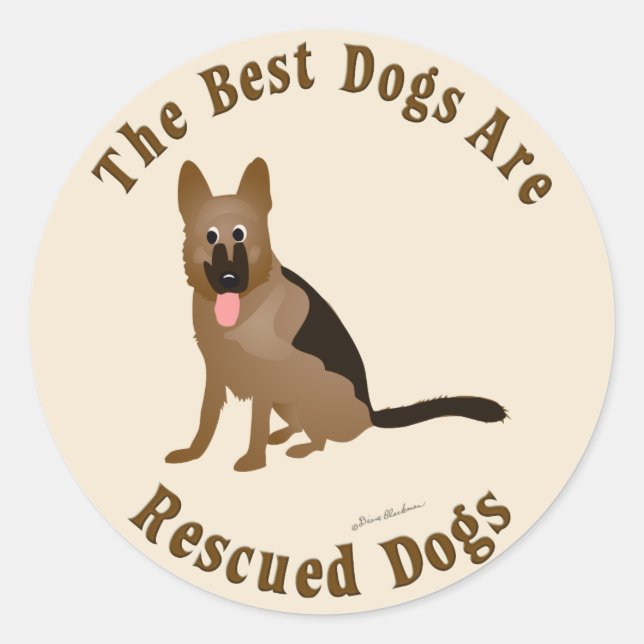 Best Dogs Are Rescued - German Shepherd Dog Classic Round Sticker (Front)